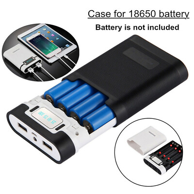 #ad Dual USB Ports 5V 2.5A 2000 12000mAh Power Bank DIY Case Set For 4*18650 Battery $8.99