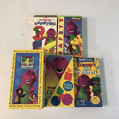 #ad Barney VHS Tape Lot of 8 Vintage 90s Classic Friends Collection TV Home Family $49.99
