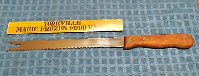 #ad Yorkville Magic Frozen Food Knife Vintage Stainless Steel Blade Hardwood Handle $9.99