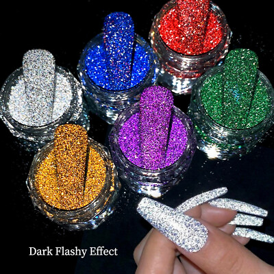 #ad Reflective Glitter Powder Holographics Dust Nail Art Shining Sugar Powder Decor $1.65