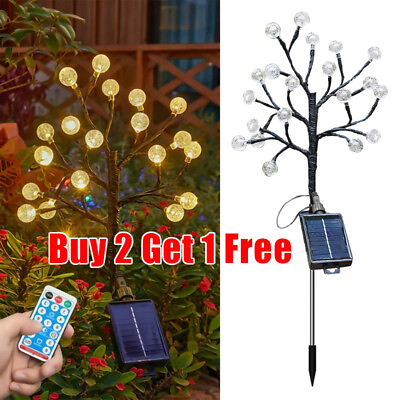 #ad LED Glow Solar Powered Ball Tree Light Garden Outdoor Yard Lawn Lamp Decor Warm $11.99