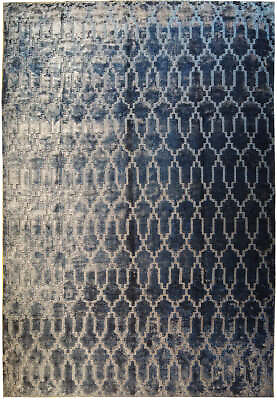 #ad 8#x27; x 10#x27; BLUE Modern Handmade Carpet Bamboo Silk #5479 $950.00