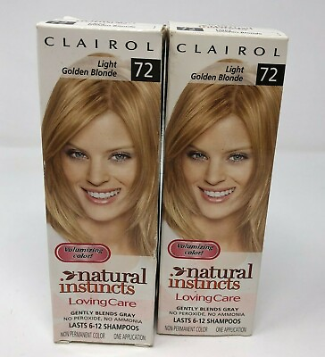 #ad Clairol NATURAL INSTINCTS Loving Care Hair Color 72 Light Golden Blonde Lot of 2 $68.99