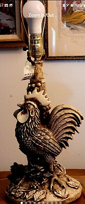 #ad Rustic Farmhouse Rooster Accent Lamp brand new resign rooster table lamp $110.00