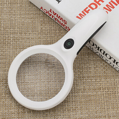 #ad Handheld 2.5X 8X Reading Magnifying Glass With 8LED 1UV Lights Magnifier Loupe $11.49
