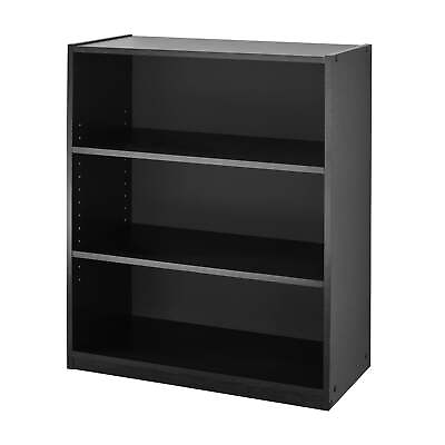 #ad 3 Shelf Bookcase with Adjustable Shelves Black Oak $23.68