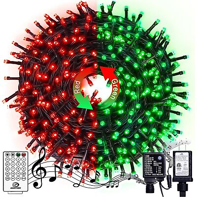 #ad 2PK 66ft Outdoor String Lights 200 LED Waterproof Fairy Lights Warm White Solar $11.24