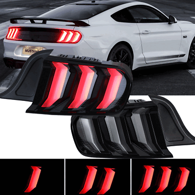 #ad Euro Style for 2015 2022 Ford Mustang Tail Lights LED Sequential Signal Smoke $369.99