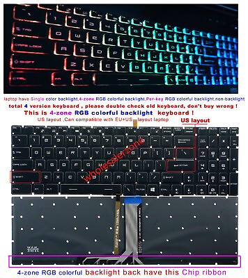 #ad New MSI GE72 6QC 6QD 6QE 6QF 6QL Apache Pro Keyboard Colorful Backlit Crystal $24.99