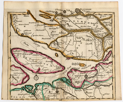 #ad Rare Antique Map 2 NETHERLANDS ZEELAND ZUID HOLLAND BRABANT Sanson Mortier 1701 $174.50