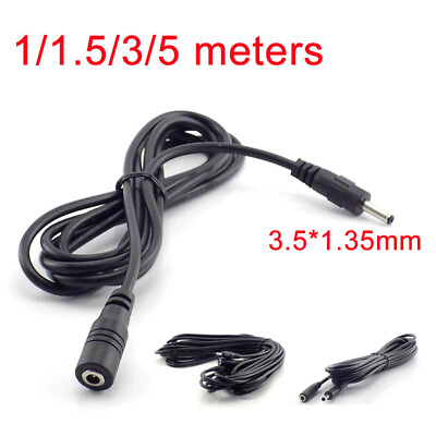 #ad DC Male Female Power 1 3 5M Extension 5V DC 3.5x1.35mm Connector cable Cord $1.99