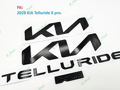 #ad 4PC Gloss Black KN Front Rear Telluride Xpro Emblem Fit 2023 2024 KIA Telluride $116.80