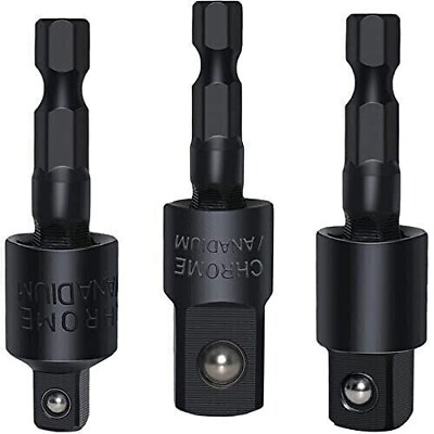 #ad Socket Adapter Set Hex Shank to 1 4quot; 3 8quot; 1 2quot; Impact Driver Drill 3 Pcs Size $8.95