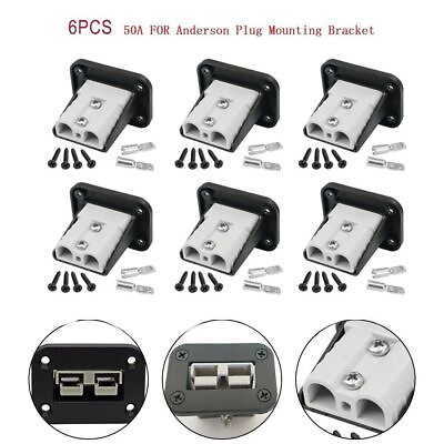 #ad 6Pcs For Anderson Connector Plug Flush Mount Mounting Bracket Panel Cover 50Amp $22.85