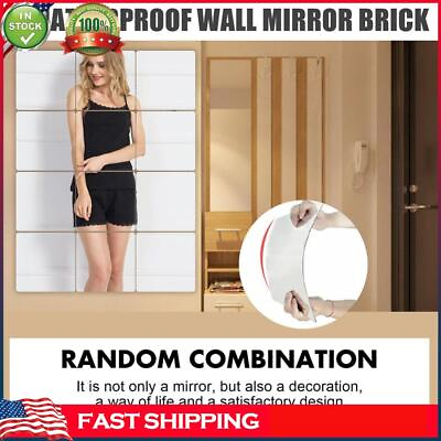 #ad 12pcs Stitching Mirror Unbreakable Acrylic Dressing Mirror Long Mirrors for Home $10.19