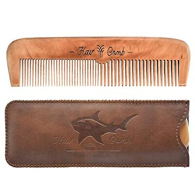 #ad Wooden Hair Combs for MenMen#x27;s Wood Beard Comb with Leather Travel Case $7.48