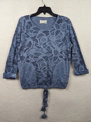 #ad Saturday Sunday By Anthropologie women#x27;s teal blue lace pull over top size XS $19.99