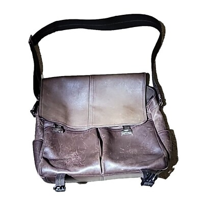 #ad Coach Mens Brown Leather Messenger Laptop Bag F70104 $75.00