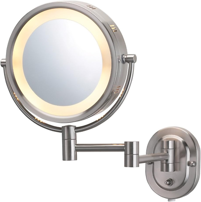 #ad Two Sided Wall Mounted Makeup Mirror with Halo Lighting Lighted Makeup Mirror $176.53