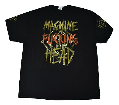 #ad Mens Machine Fu**ing Head Head Bang Mother F**kers Black Shirt New 2XL $9.99