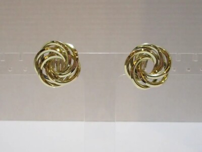 #ad Vintage Gold Toned Swirl Clip on Earrings $14.87
