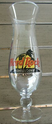 #ad Hard Rock Cafe Large 10quot; Tall Hurricane Glass Orlando W Recipe on Back $4.96