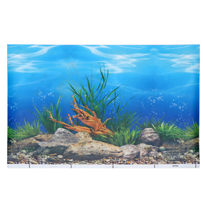#ad Wall Stickers 3D Aquarium Decor Background Picture Fish Applique $9.18