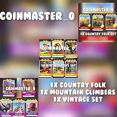 #ad 1x Each Mountain Climberscountry Folkvintage Toys: coin Master Cards $12.99