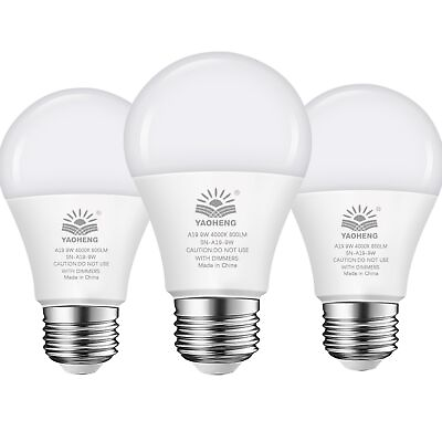 #ad A19 LED Light Bulb 9W 60W Equivalent LED Bulbs E26 Standard Base 4000K Ne... $10.43