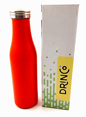 #ad DrinkCo Slim Water Bottle 17 Oz Orange Keeps Cold for 24 hrs Hot for 20 hrs $10.99