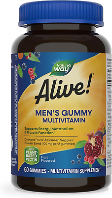 #ad Alive Men#x27;s Daily Gummy Multivitamin Supports Energy Metabolism* Muscle Funct $14.99