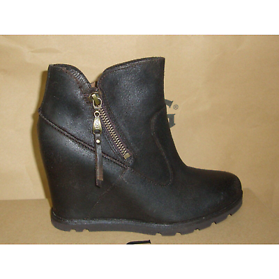 #ad UGG Australia MYRNA Lodge Wedge Leather Sheepskin Boots Size US 7 NIB #1008715 $84.80