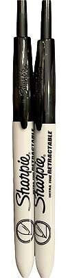 #ad Sharpie Retractable 2 Permanent Pens Black Ultra Fine Point Markers 2 Count $11.99