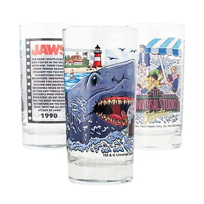 #ad Universal Studios Retro Jaws Collectible Glass $22.72