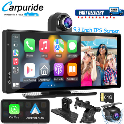 #ad CARPURIDE W903 Smart Multimedia Wireless Carplay Android Auto With Dash Camera $199.99