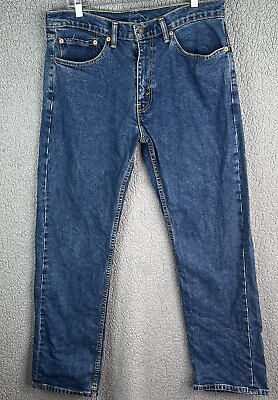 #ad Levis 505 Jeans Mens 34x32 Blue Denim Regular Fit Straight 34x31 $19.99