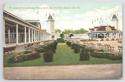 #ad Theme Park amp; Expo Flower Beds @ Electric Park Kansas City MO Vintage Postcard $3.70
