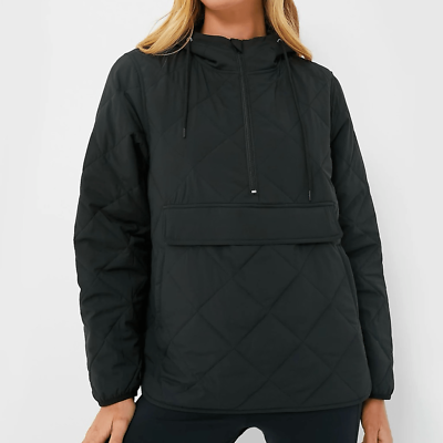 #ad Tuckernuck Pomander Place Black Quilted Bennett Pullover Half Zip Size Small $99.00