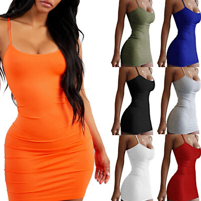 #ad Women Bandage Bodycon Casual Sleeve Evening Party Cocktail Club Mini Sexy Dress AU $14.04