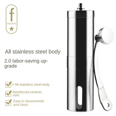 #ad Household Hand operated Portable Bean Grinder Stainless Steel Coffee Grinder $25.99