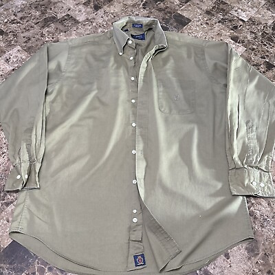 #ad Chaps Ralph Lauren Shirt Adult 16 Large Brown Herringbone Mens Up $20.00