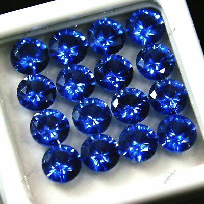 #ad 10 PCS Natural Blue Sapphire Round Cut Gemstone CERTIFIED Lot 5 MM $9.29