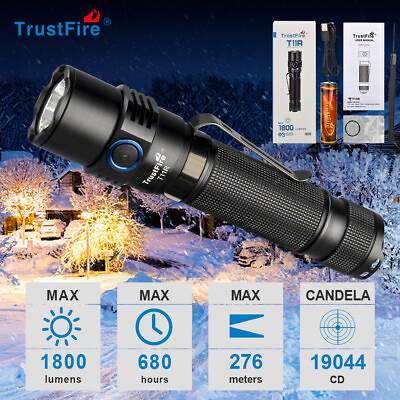 #ad TrustFire 1800LM LED Tactical Flashlight Type C Rechargeable Pocket Clip Torch $31.34