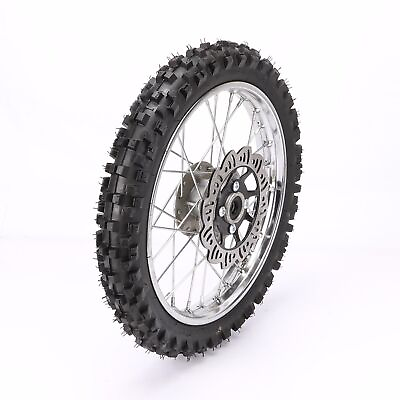 #ad 60 100 14 Front Wheel Rim Tire Disc Brake for Dirt Pit Bike DRZ110 TTR CRF50 KLX $95.06
