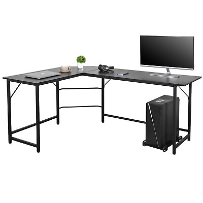#ad 66quot; L Shaped Desk Computer Gaming Desk Laptop Table Corner Workstation Office $75.29
