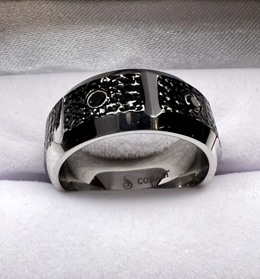 #ad Black Diamonds .24 CTW Cobalt Men#x27;s Ring Size 10 10MM Width Amazing $199.99