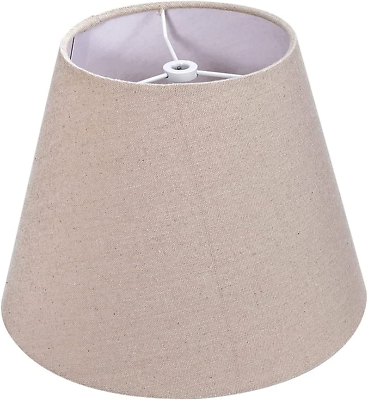 #ad ALUCSET Small Lamp Shade Barrel Fabric Lampshade for Table Small Brown $36.68