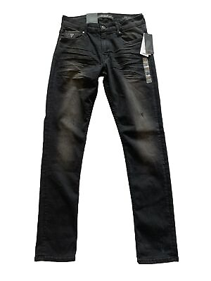 #ad Guess Men#x27;s Black Finnley Slim Tapered Leg Jeans Size 29x30 NWT $50.00