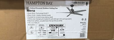 #ad Hampton Bay Mena 54in. Color Changing LED Indoor Outdoor Matte Black Ceiling Fan $103.49