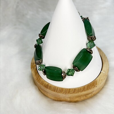 #ad Beautiful Green Glass Bracelet $14.00
